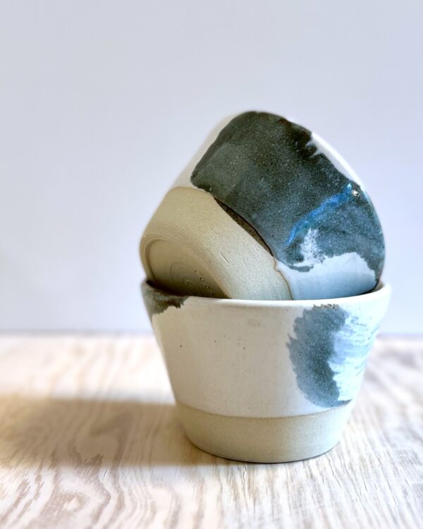 Bol à dessert noir et blanc -empilable