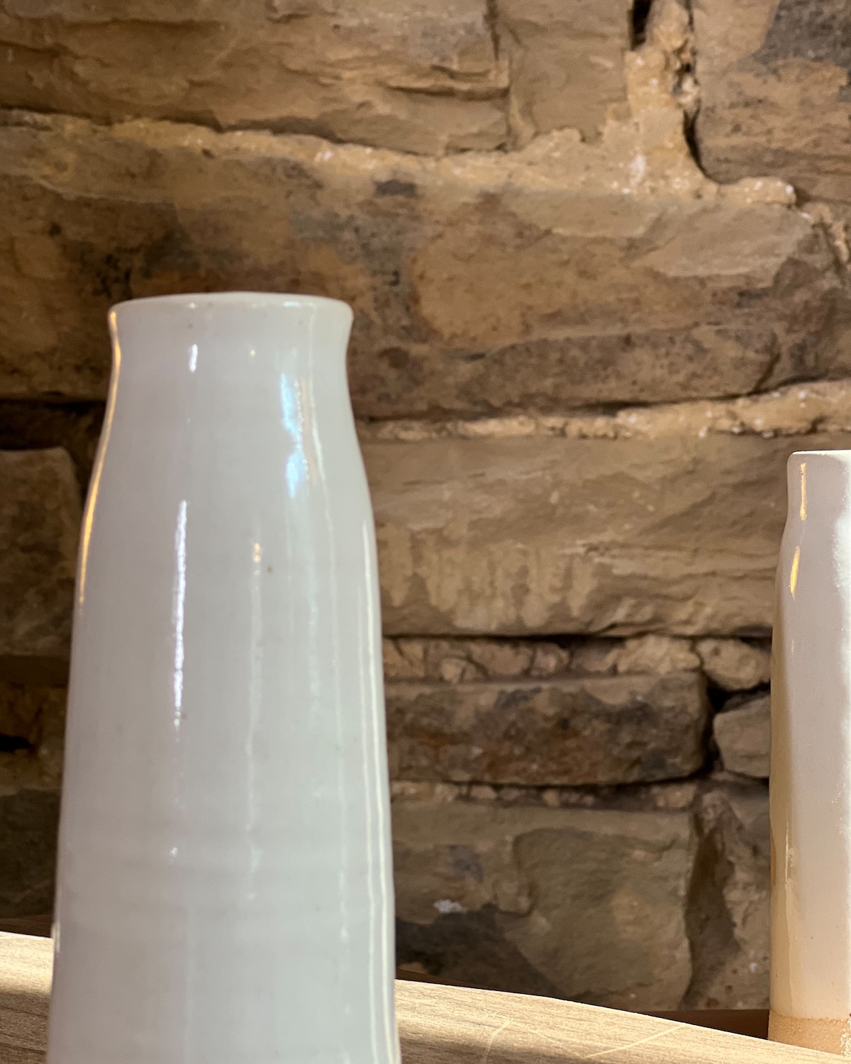 Petit vase bouteille blanc 7